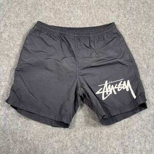 Nike x‎ Stussy Black Graphic Swim Bathing Suit Water Shorts Men's Size Medium